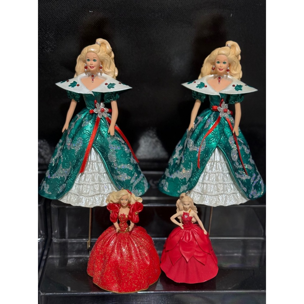 Barbie‎ Holiday Doll Collection Two Large Two Small Holiday Dresses